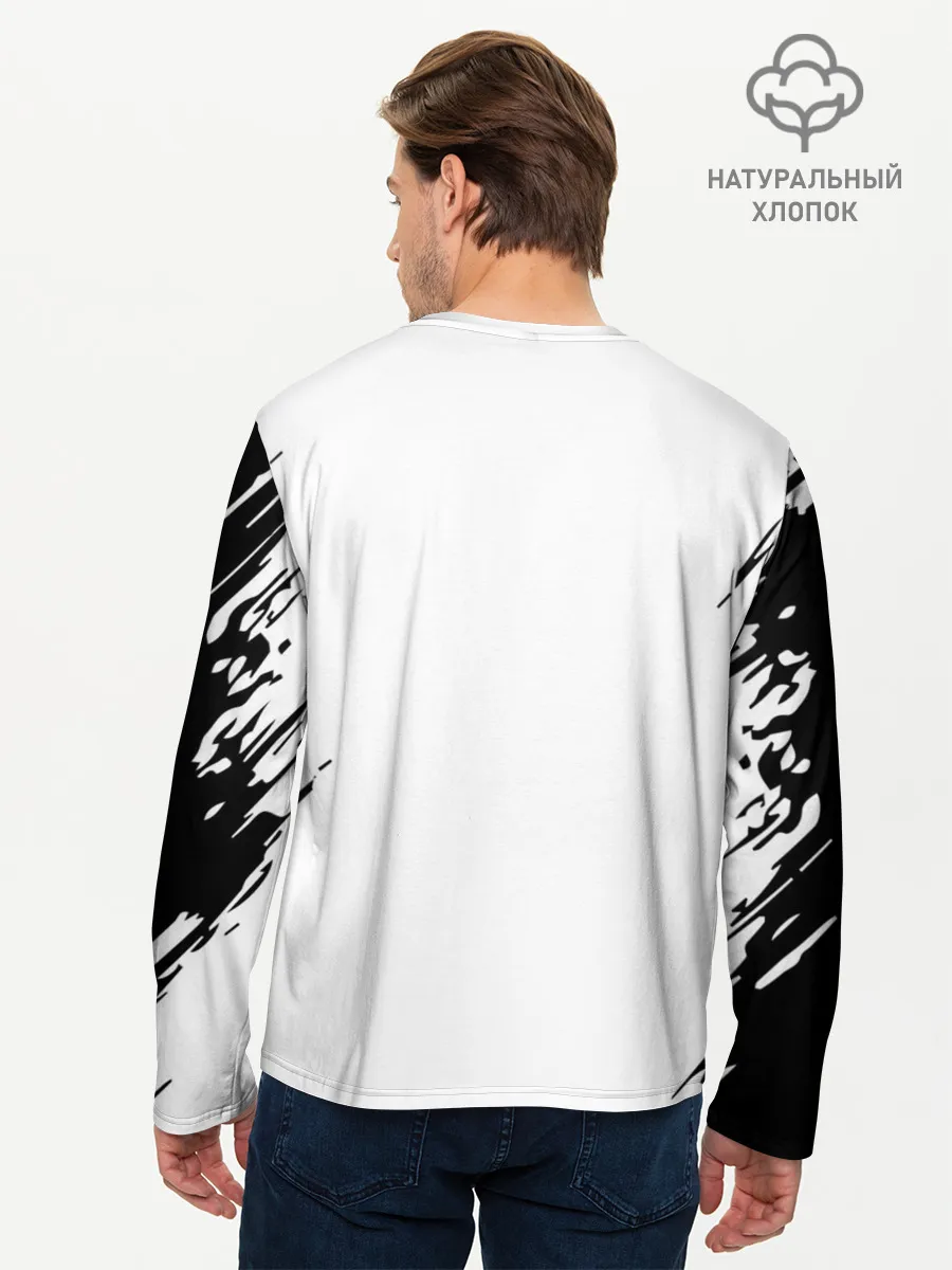 Мужской лонгслив базовый / черный клеывер аниме