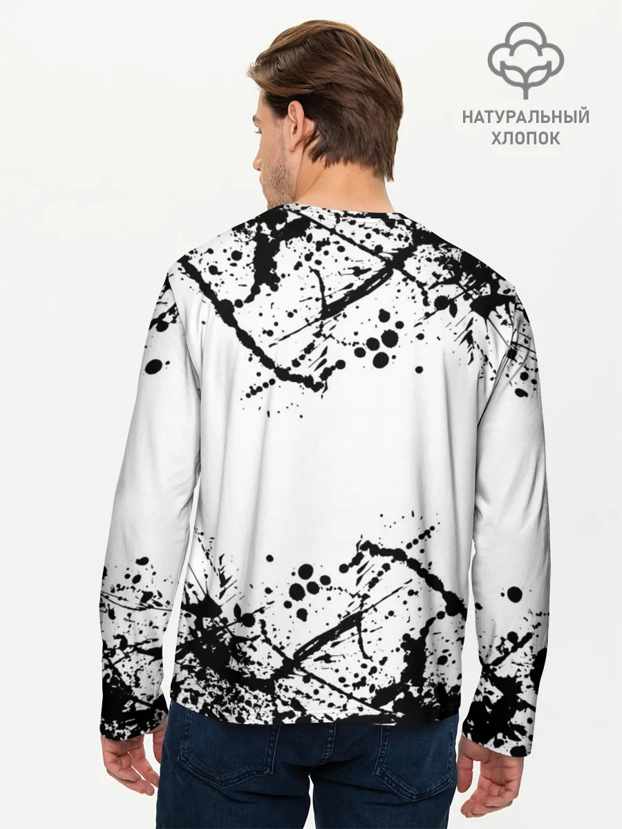 Мужской лонгслив базовый / черный клевер,