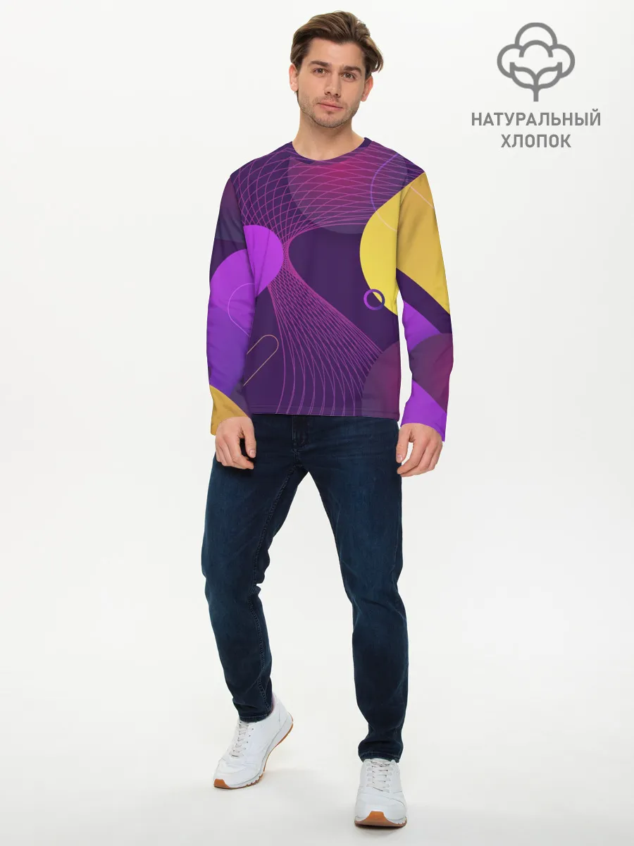 Мужской лонгслив базовый / ГЕОМЕТРИЧЕСКИЕ ЛИНИИ