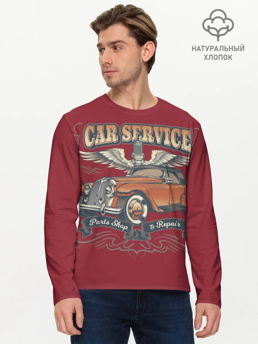 Мужской лонгслив базовый / CAR SERVICE