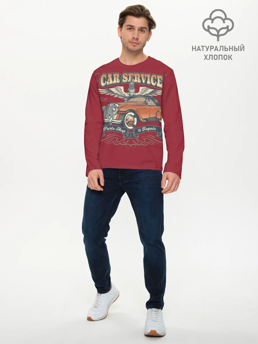 Мужской лонгслив базовый / CAR SERVICE