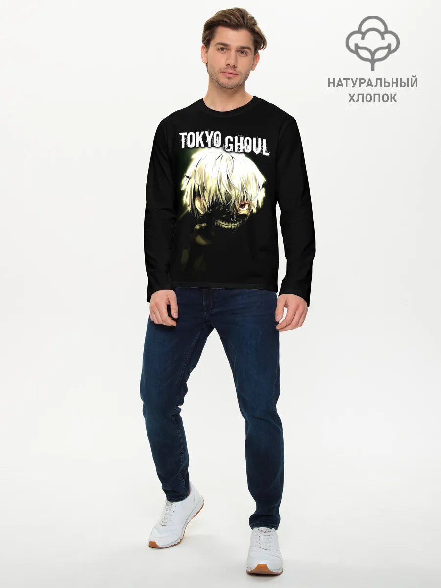 Мужской лонгслив базовый / Канеки Кен выглядывает