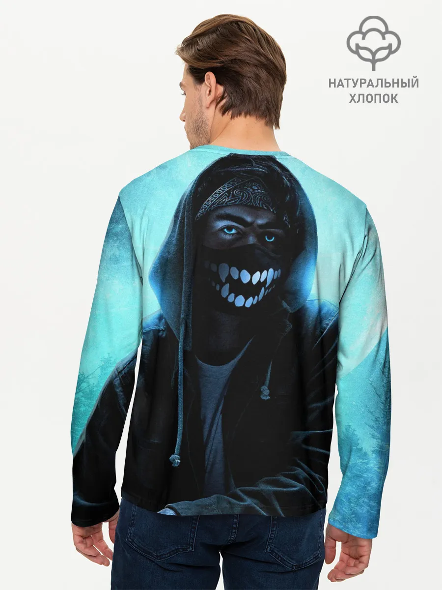 Мужской лонгслив базовый / Парень в маске