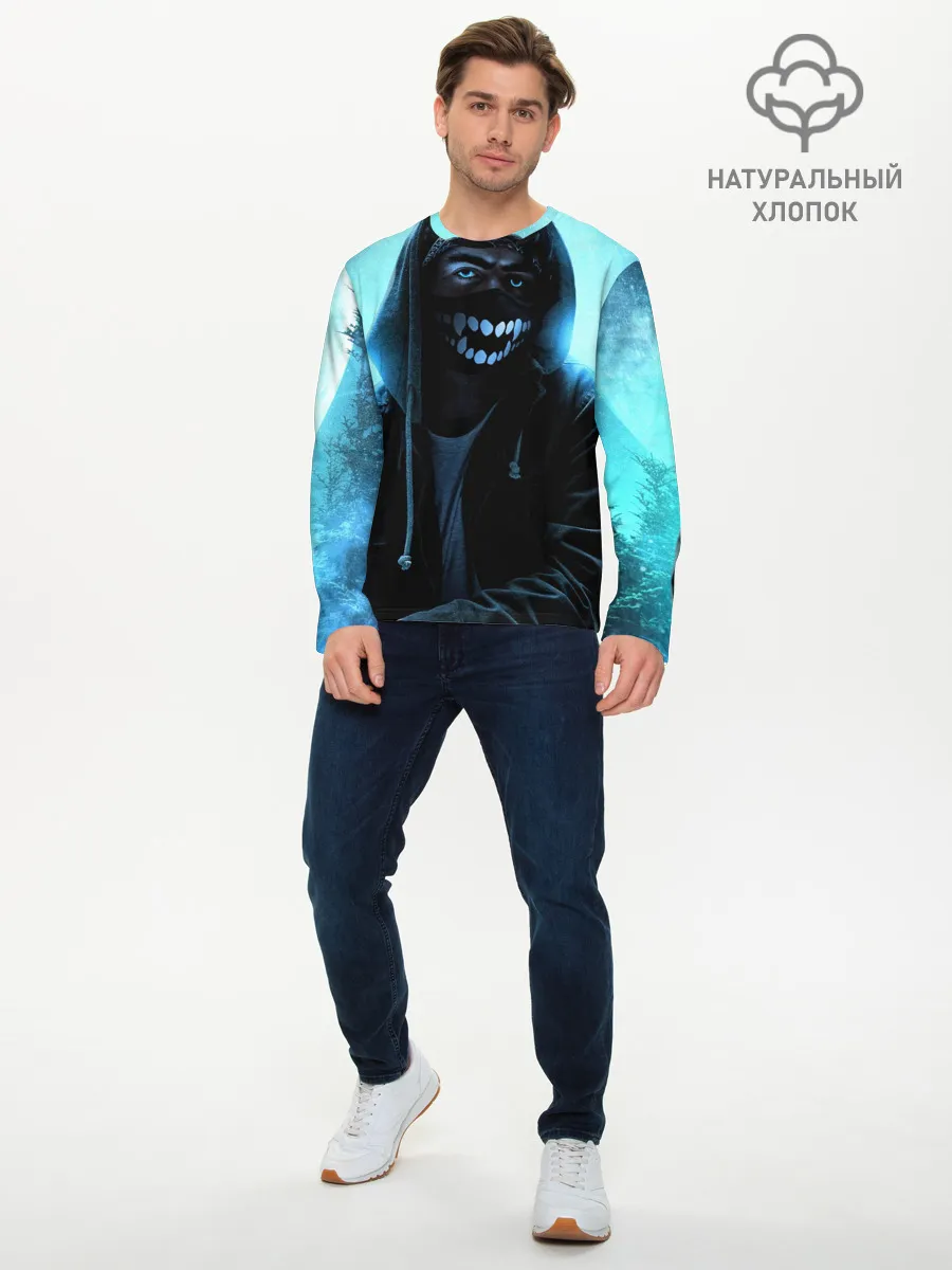 Мужской лонгслив базовый / Парень в маске