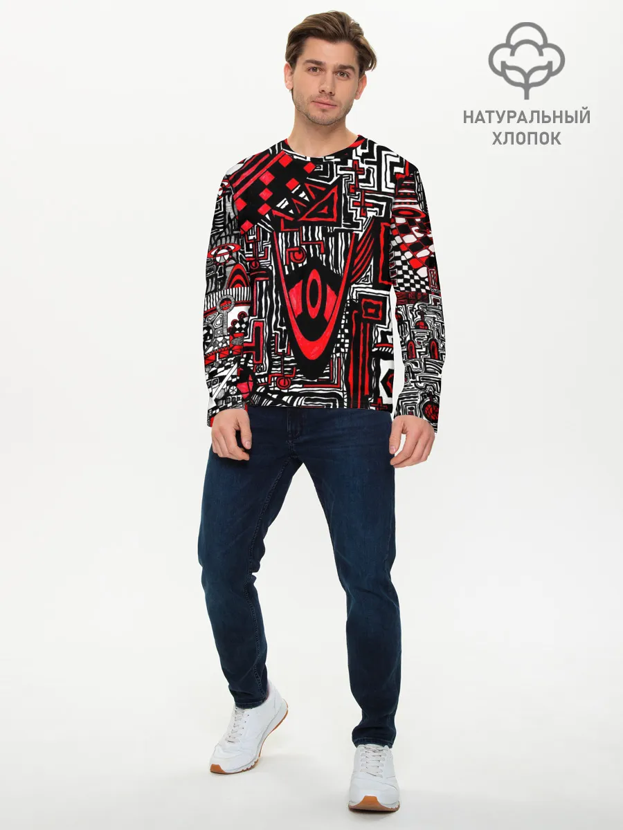 Мужской лонгслив базовый / Абстрактный Узор
