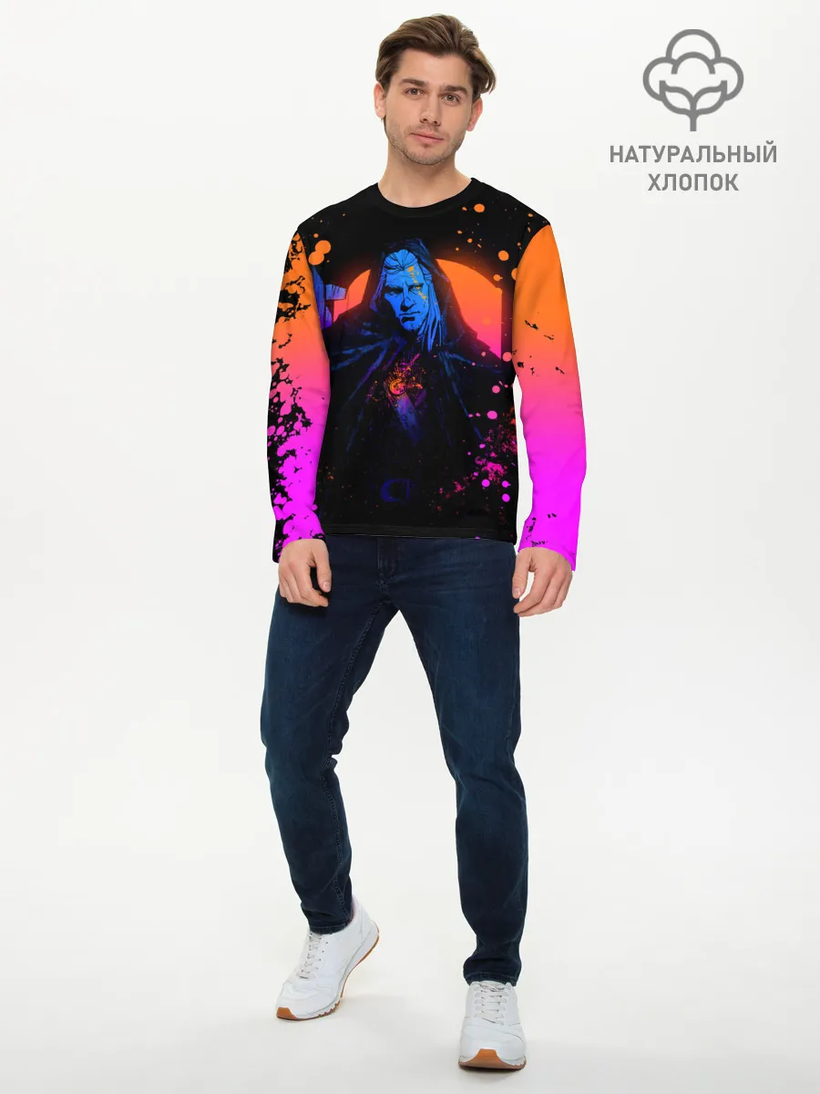 Мужской лонгслив базовый / Ведьмак в таверне