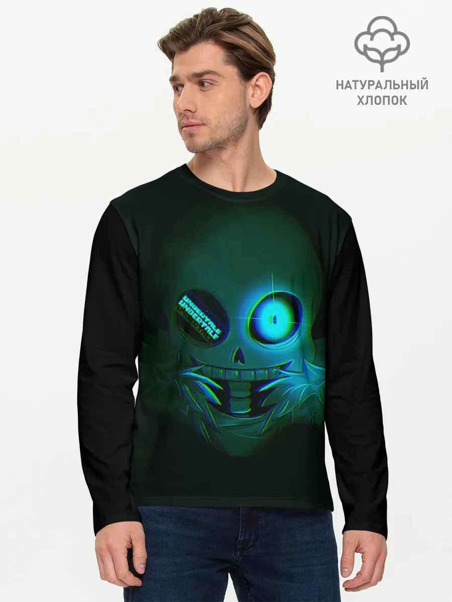 Мужской лонгслив базовый / Undertale Sans | Glitch