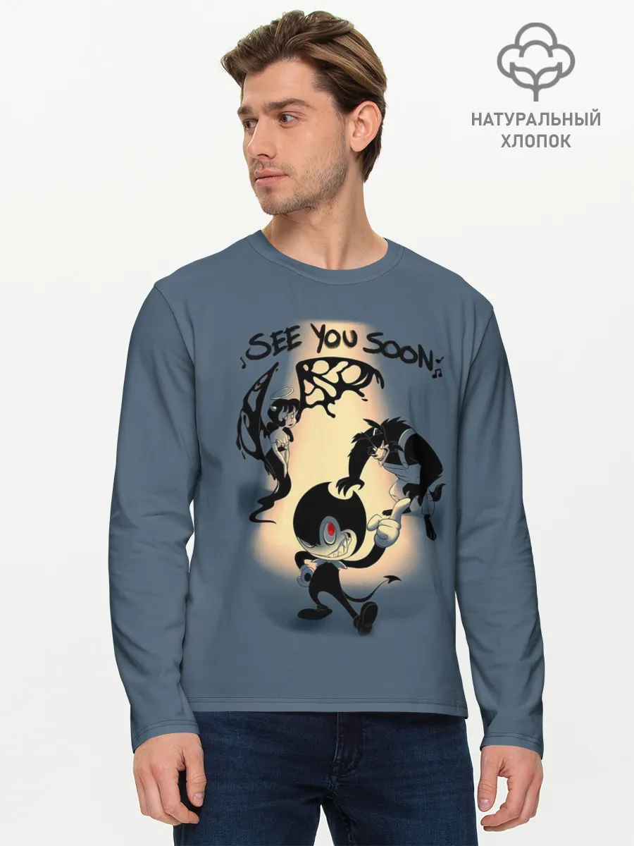 Мужской лонгслив базовый / Бенди и Чернильная машина