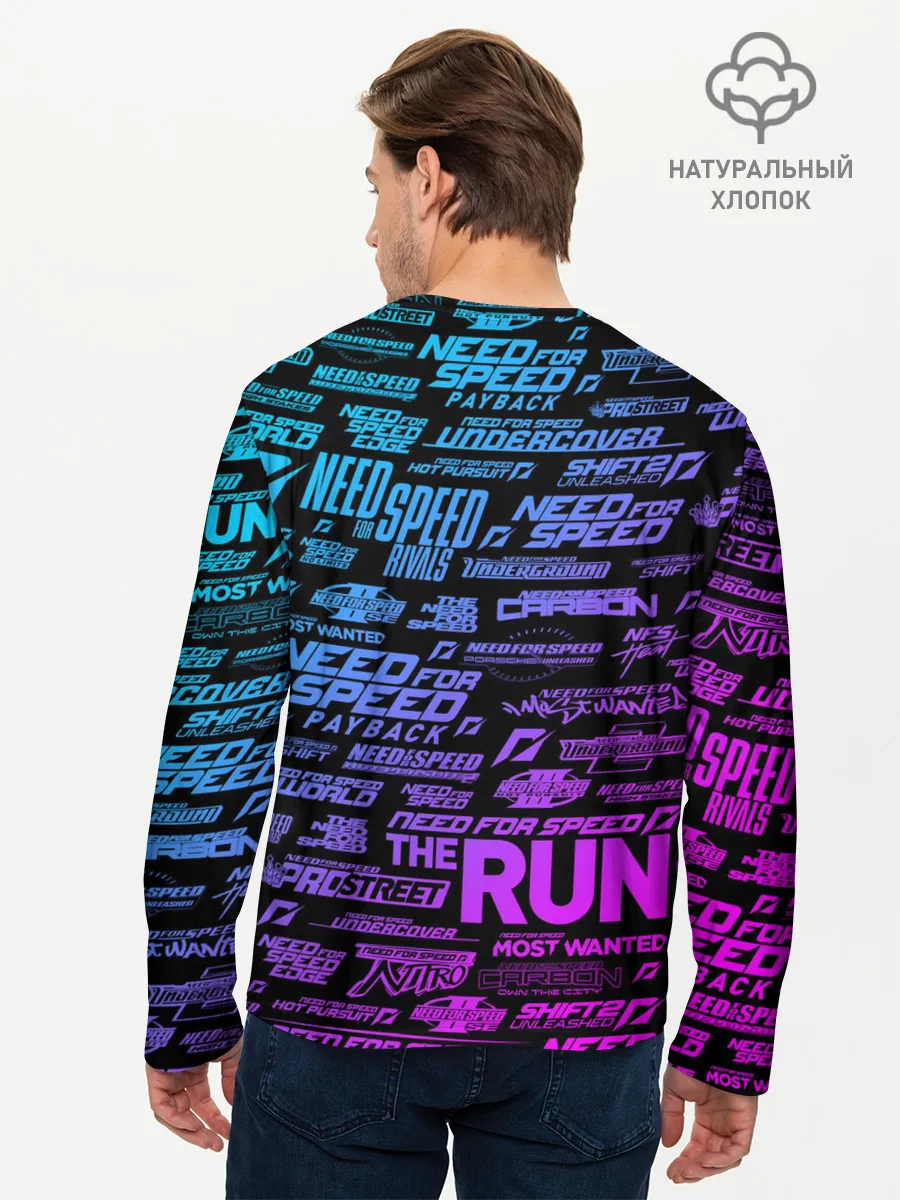 Мужской лонгслив базовый / NFS ALL LOGOS NEON