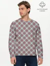 Мужской лонгслив базовый / Текстура в клетку