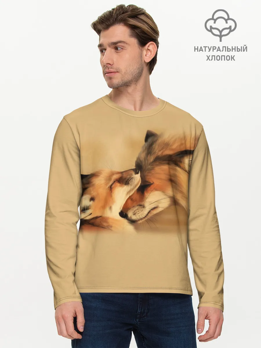 Мужской лонгслив базовый / Лисички