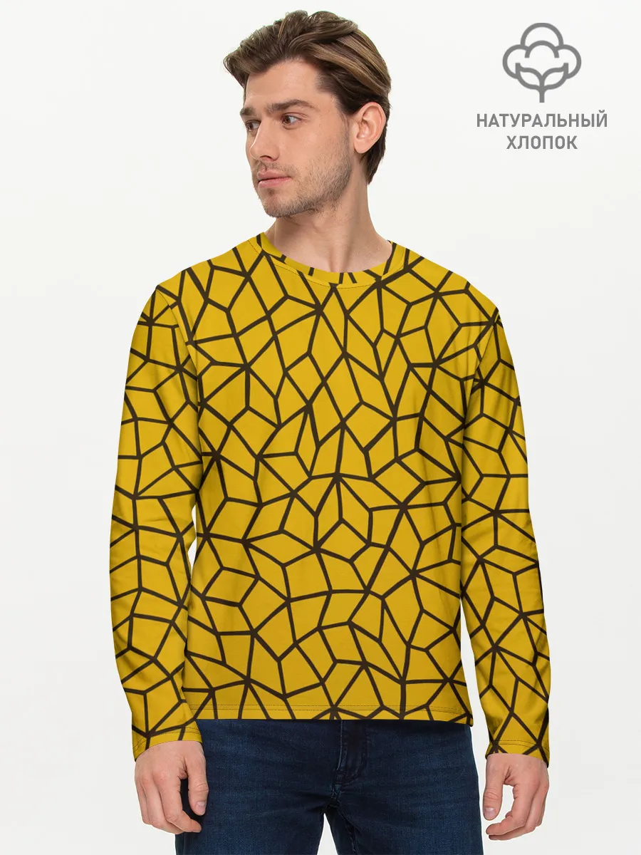 Мужской лонгслив базовый / Геометрическая текстура