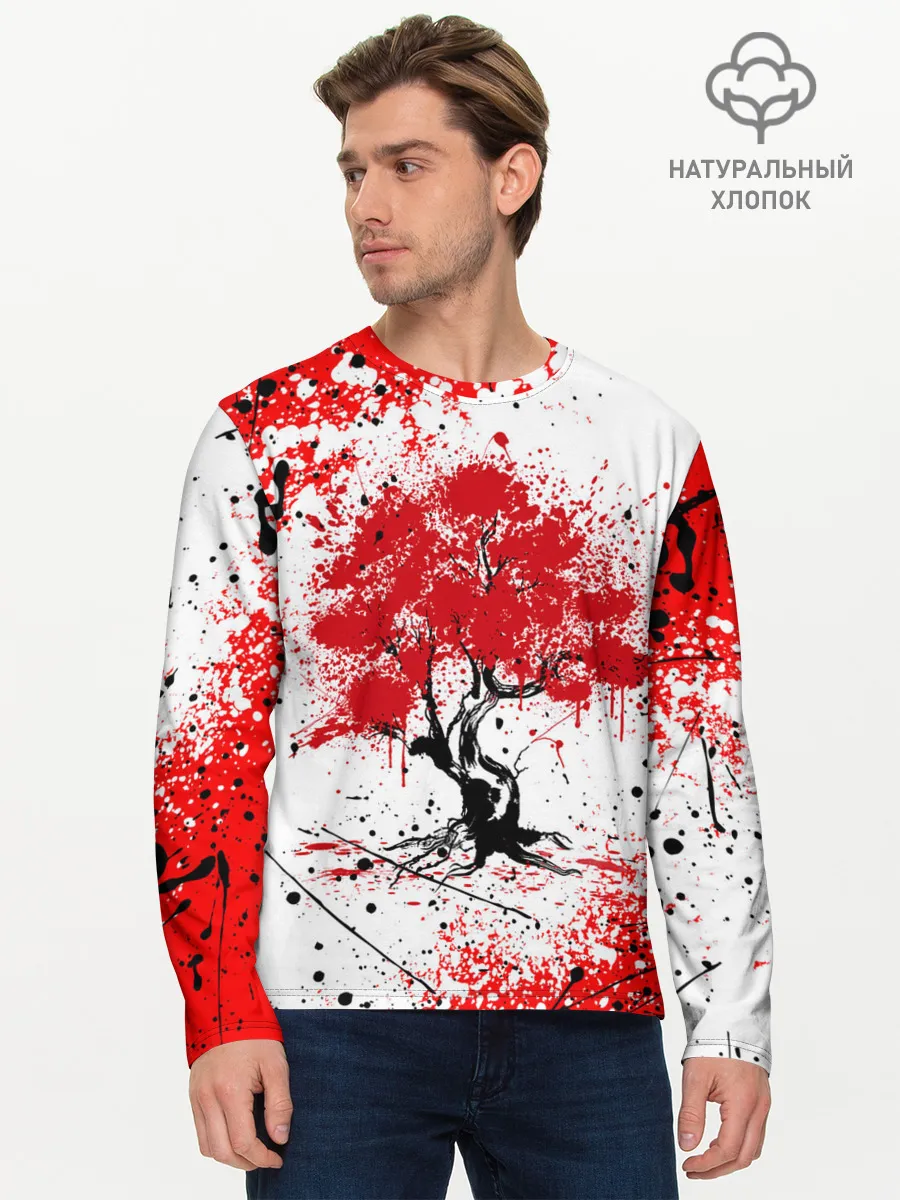 Мужской лонгслив базовый / САКУРА | SAKURA | ВИШНЯ