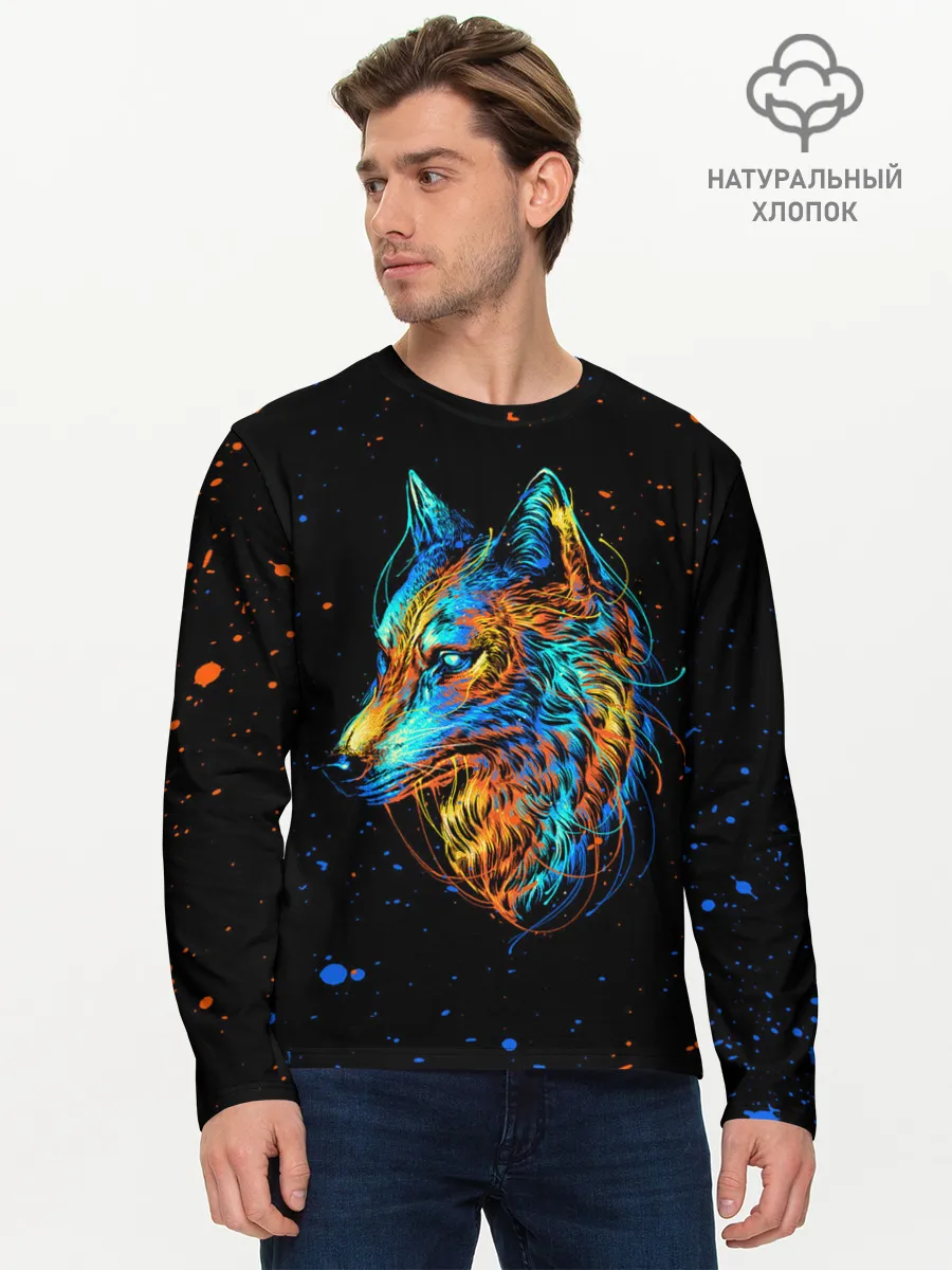Мужской лонгслив базовый / КРАСОЧНЫЙ ВОЛК