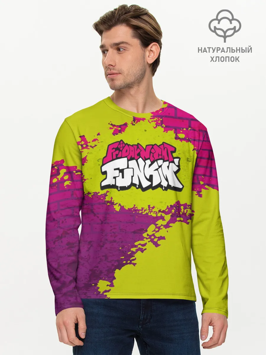 Мужской лонгслив базовый / Friday Night Funkin Кислотный