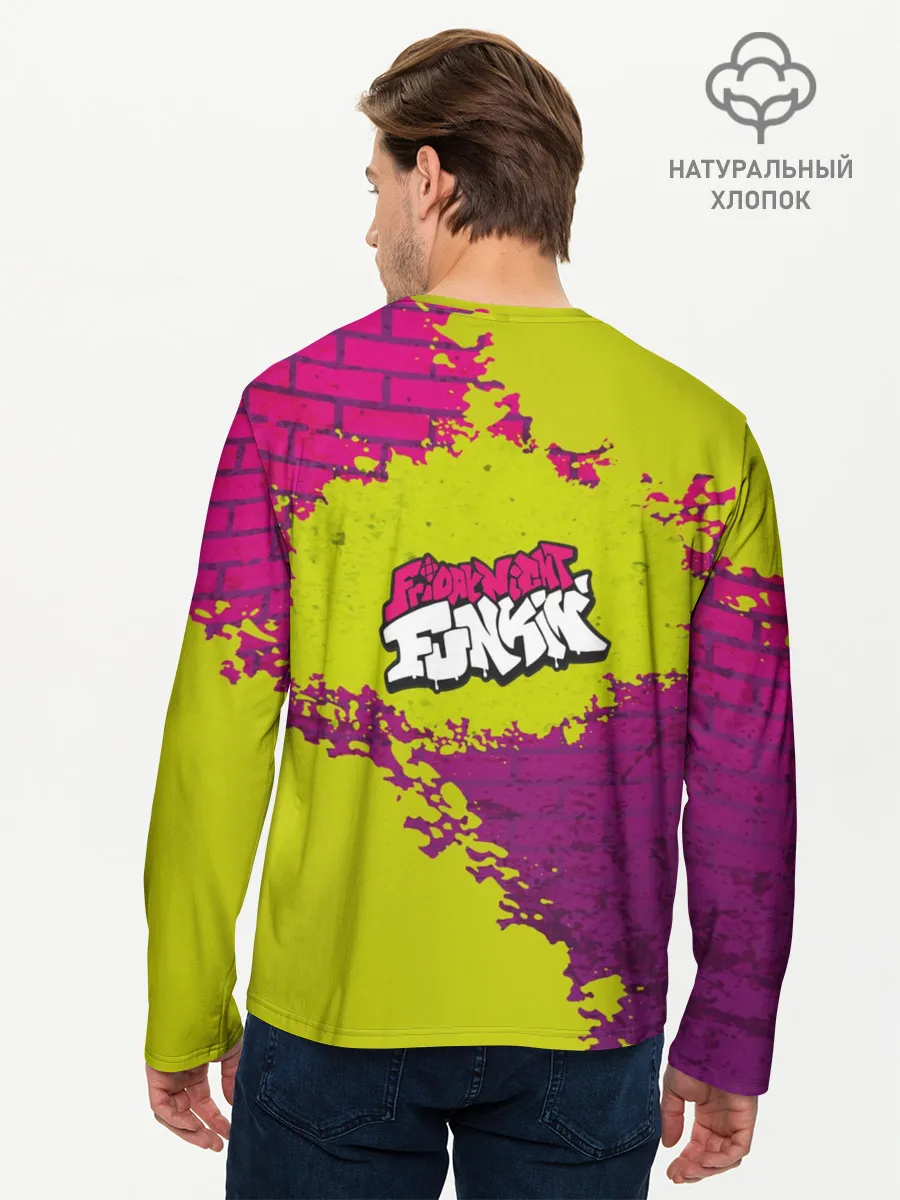 Мужской лонгслив базовый / Friday Night Funkin Кислотный