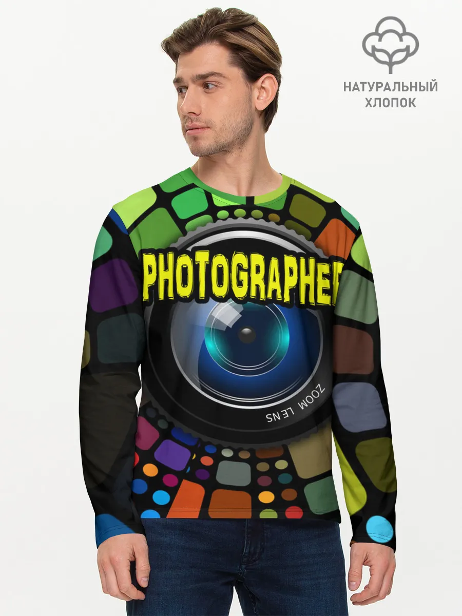 Мужской лонгслив базовый / Фотограф и объектив