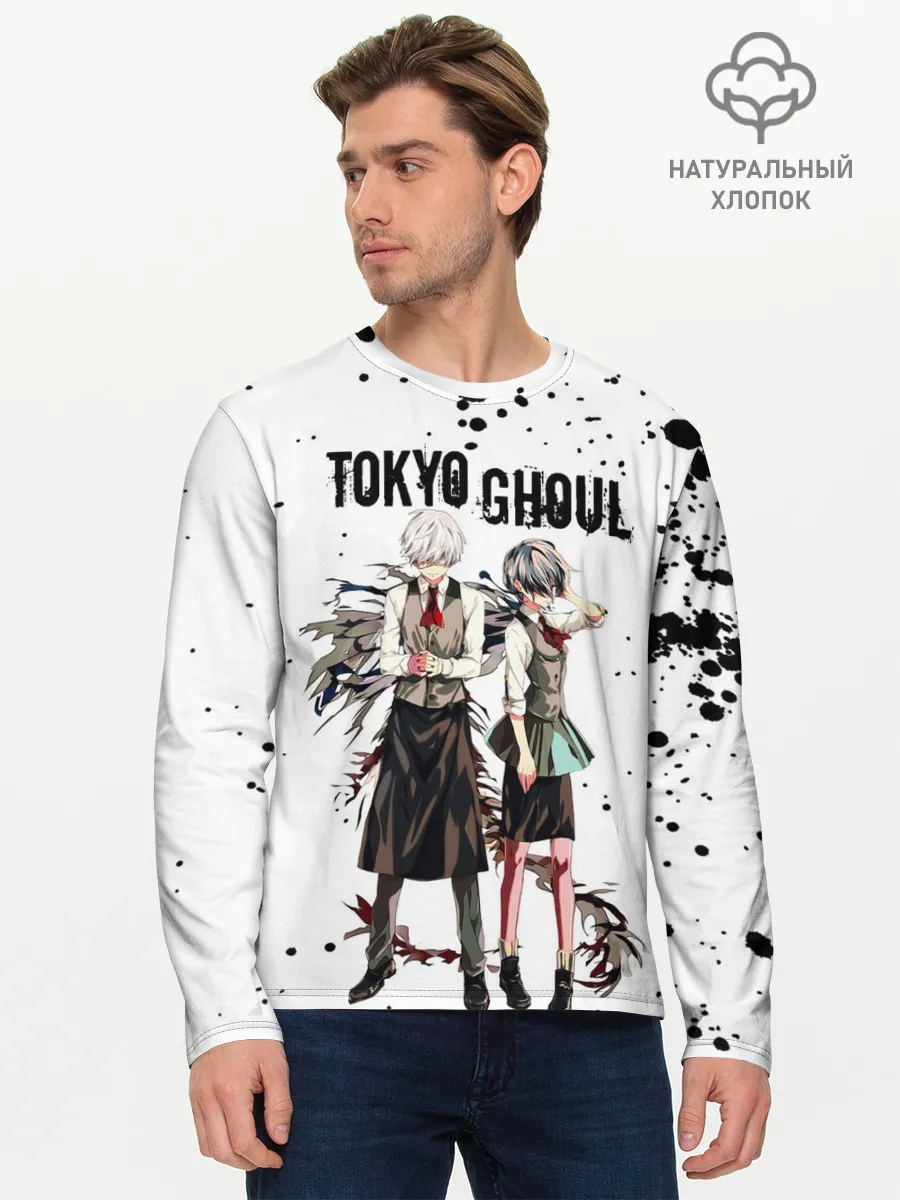Мужской лонгслив базовый / Канеки Кен и Тоука Киришима