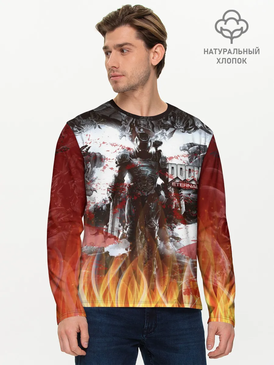 Мужской лонгслив базовый / Doom Ethernal Ancient Gods