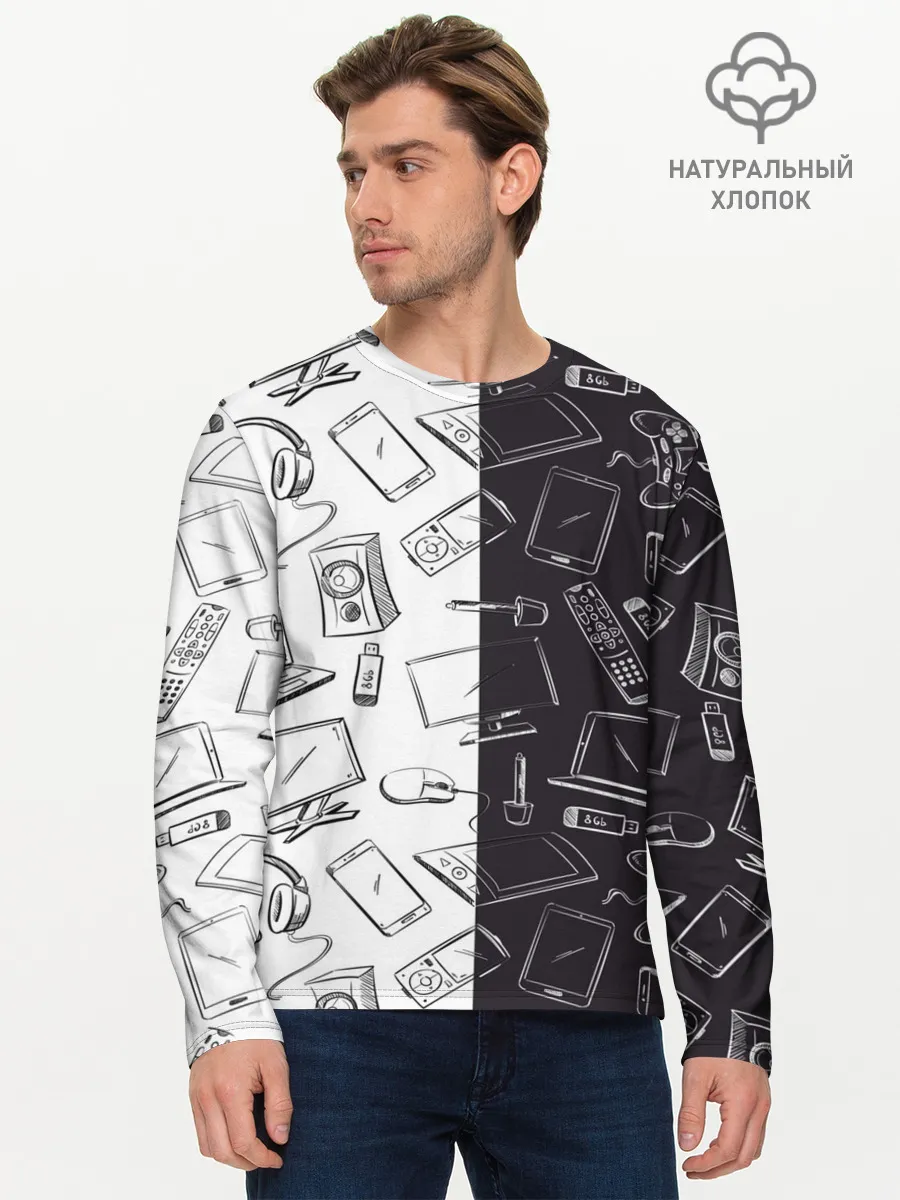 Мужской лонгслив базовый / Гаджеты