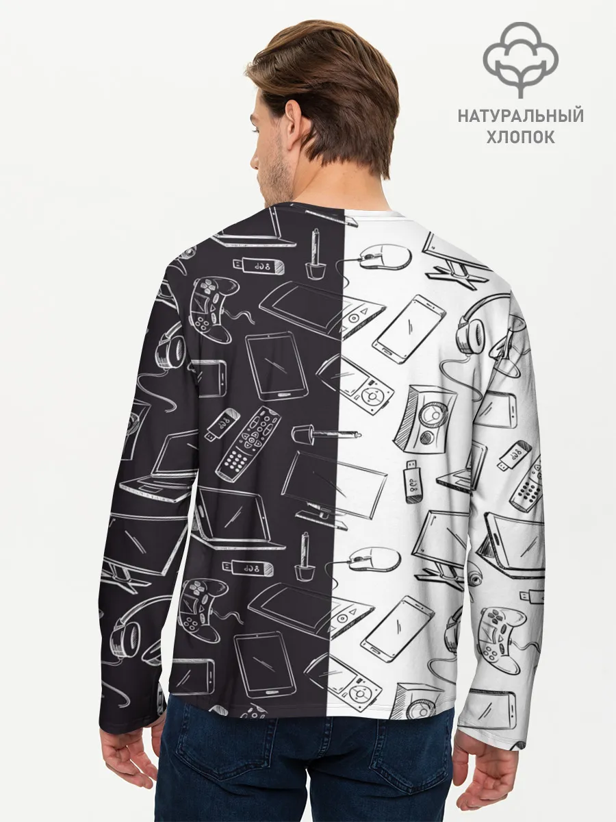 Мужской лонгслив базовый / Гаджеты