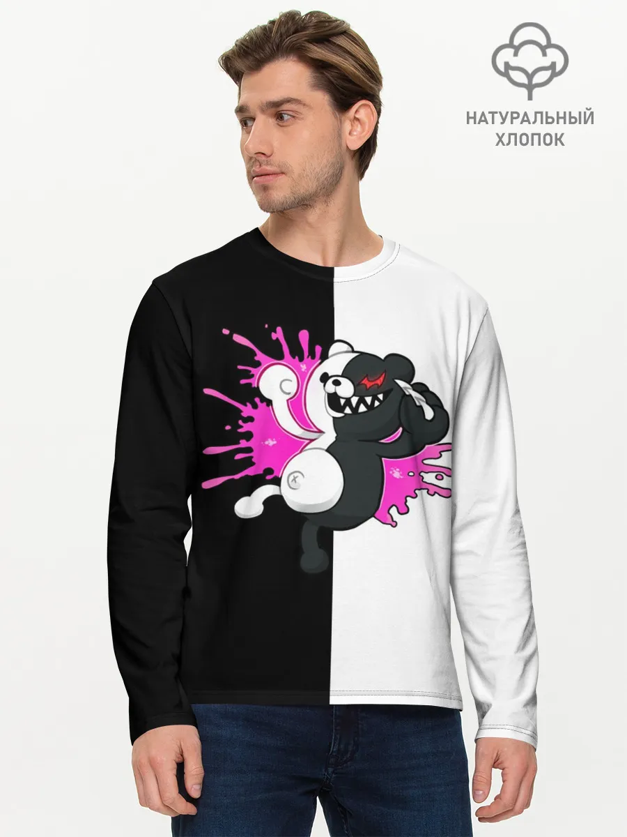 Мужской лонгслив базовый / monokuma розовая жвачка