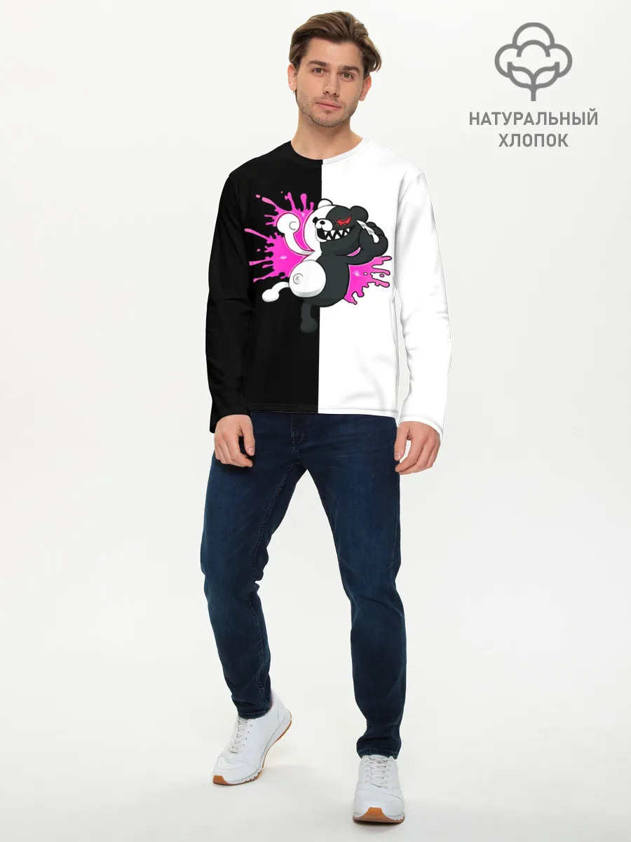 Мужской лонгслив базовый / monokuma розовая жвачка