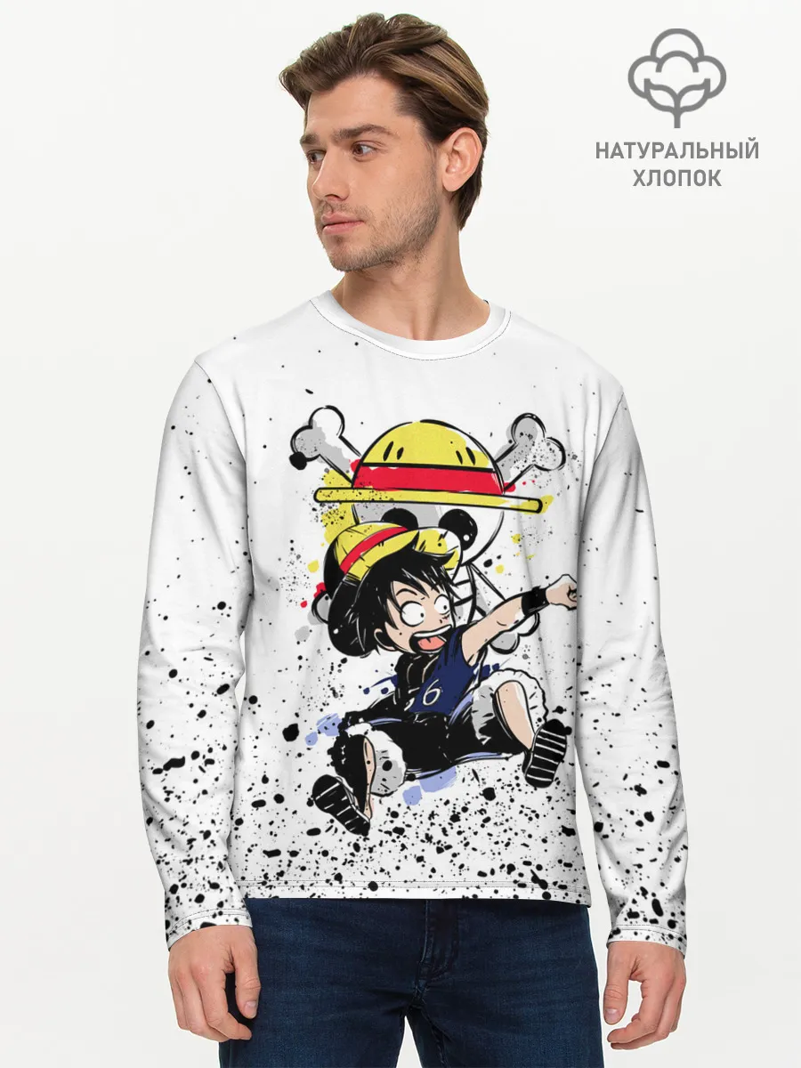 Мужской лонгслив базовый / Луффи