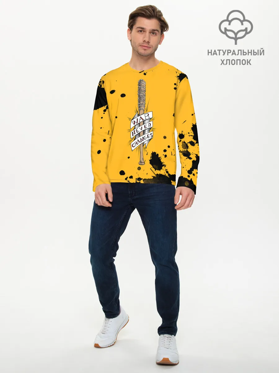 Мужской лонгслив базовый / Война никогда не меняется