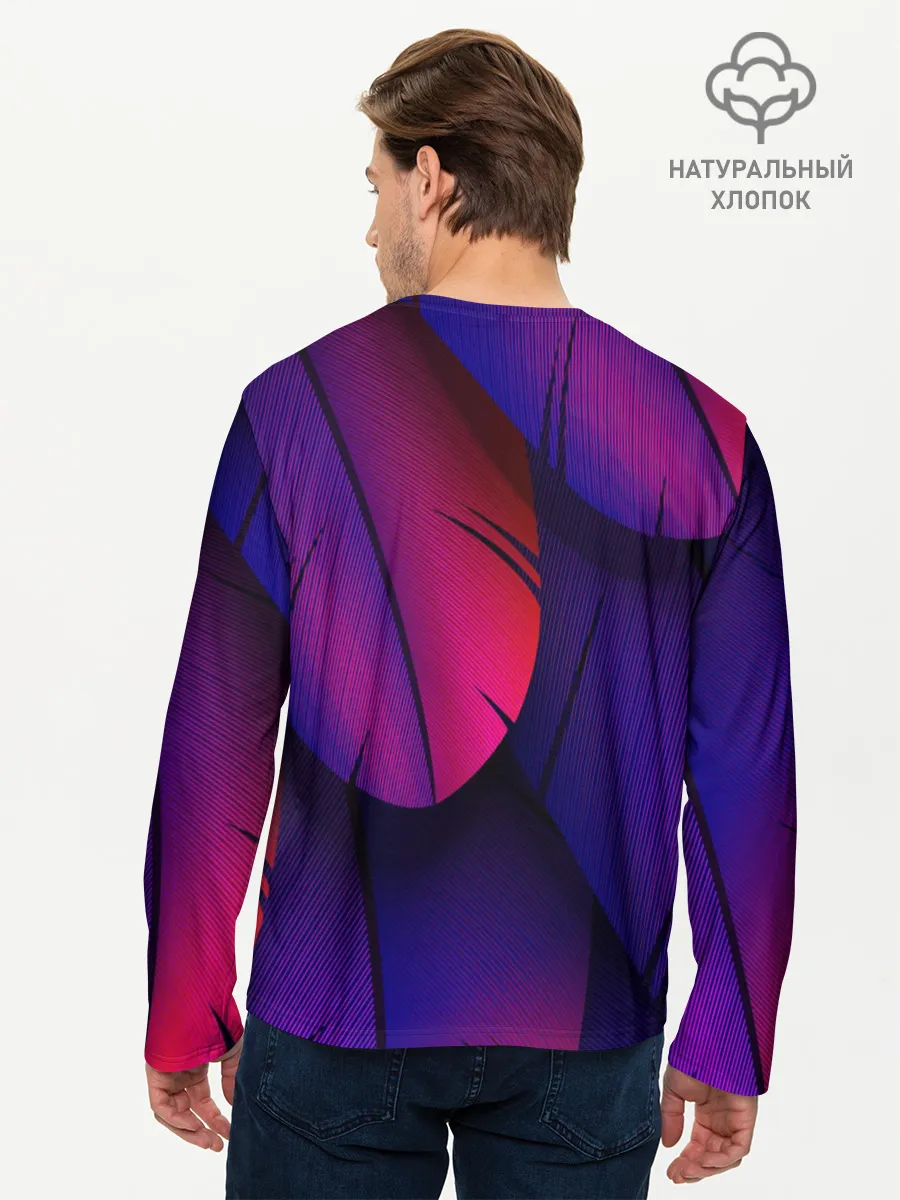 Мужской лонгслив базовый / Фиолетовые Перья