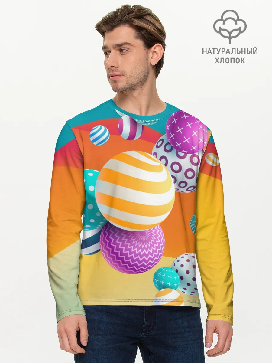 Мужской лонгслив базовый / Мячики