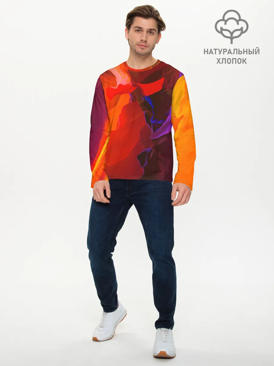 Мужской лонгслив базовый / Горная абстракция