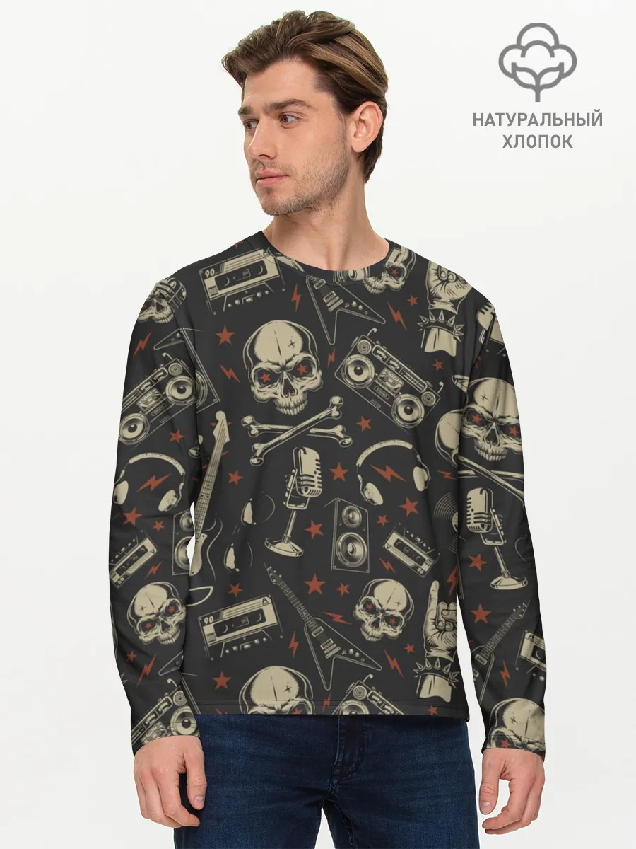 Мужской лонгслив базовый / Рок-музыка