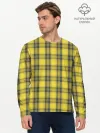 Мужской лонгслив базовый / Клеточный узор