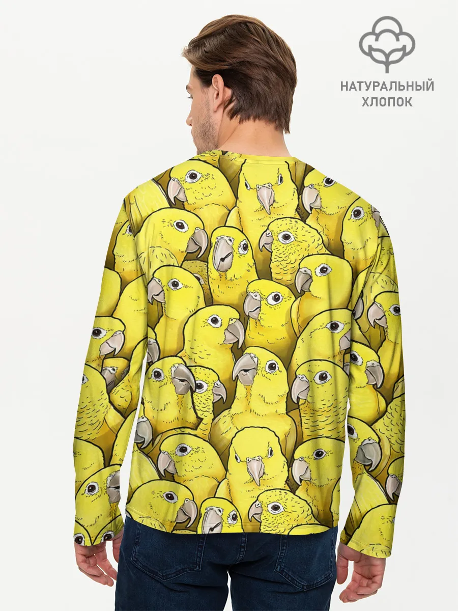Мужской лонгслив базовый / Попугаи