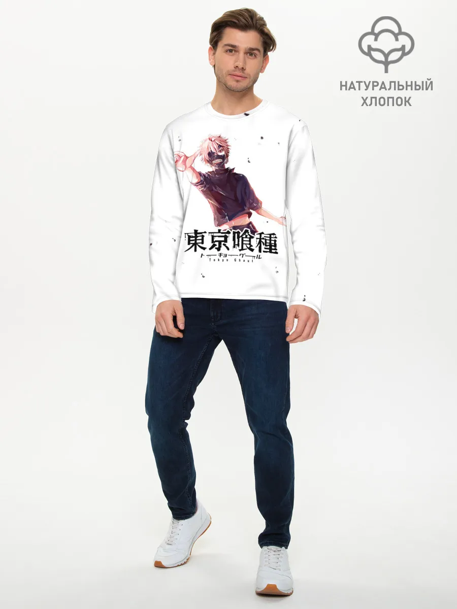 Мужской лонгслив базовый / Канеки Кен | Токийский гуль