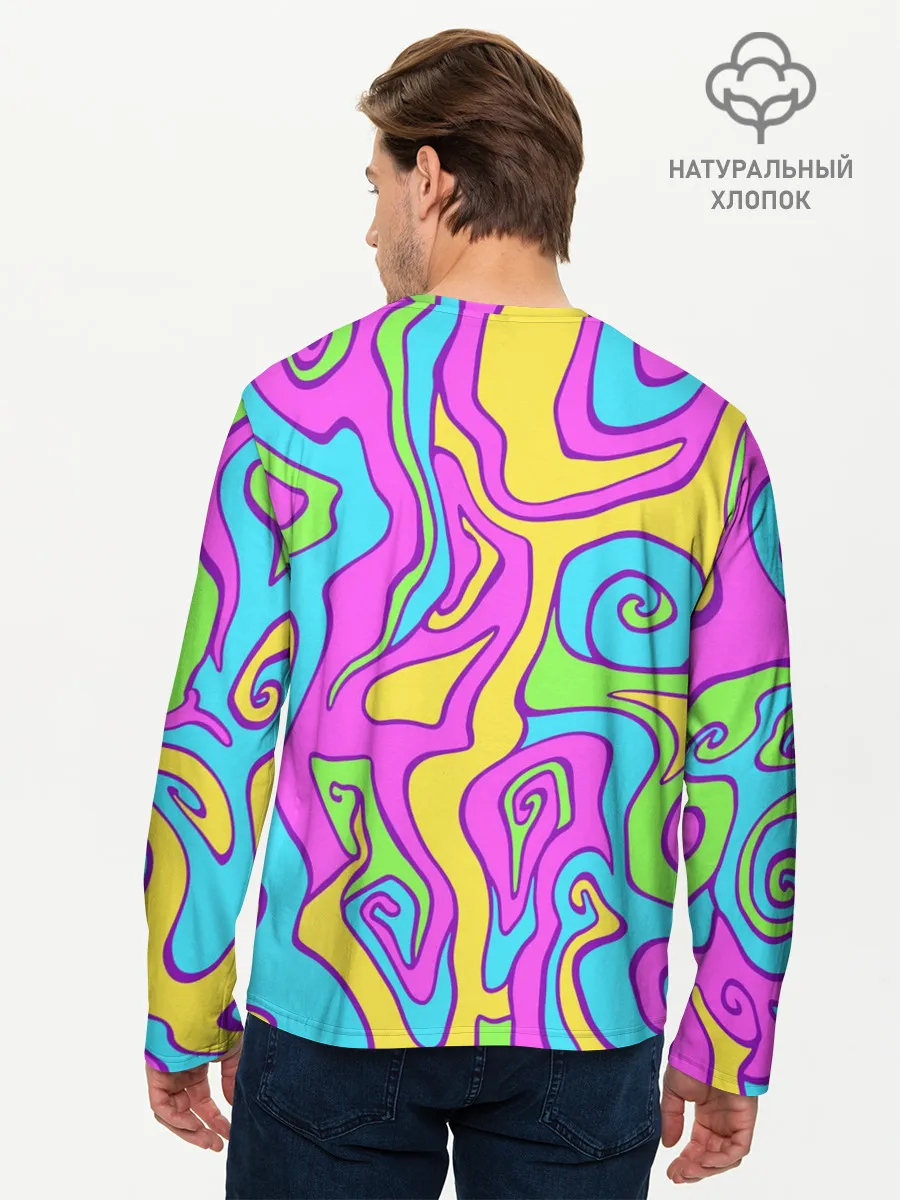 Мужской лонгслив базовый / Психоделический Франкенштейн