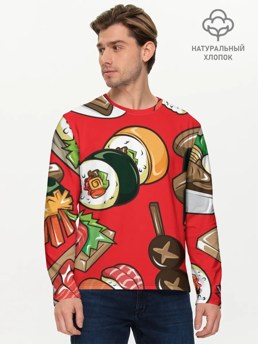 Мужской лонгслив базовый / Еда