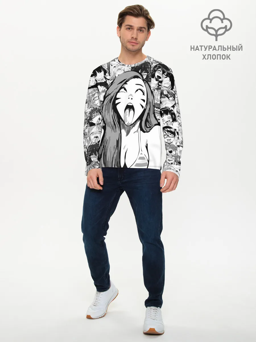 Мужской лонгслив базовый / Belle Delphine Ahegao