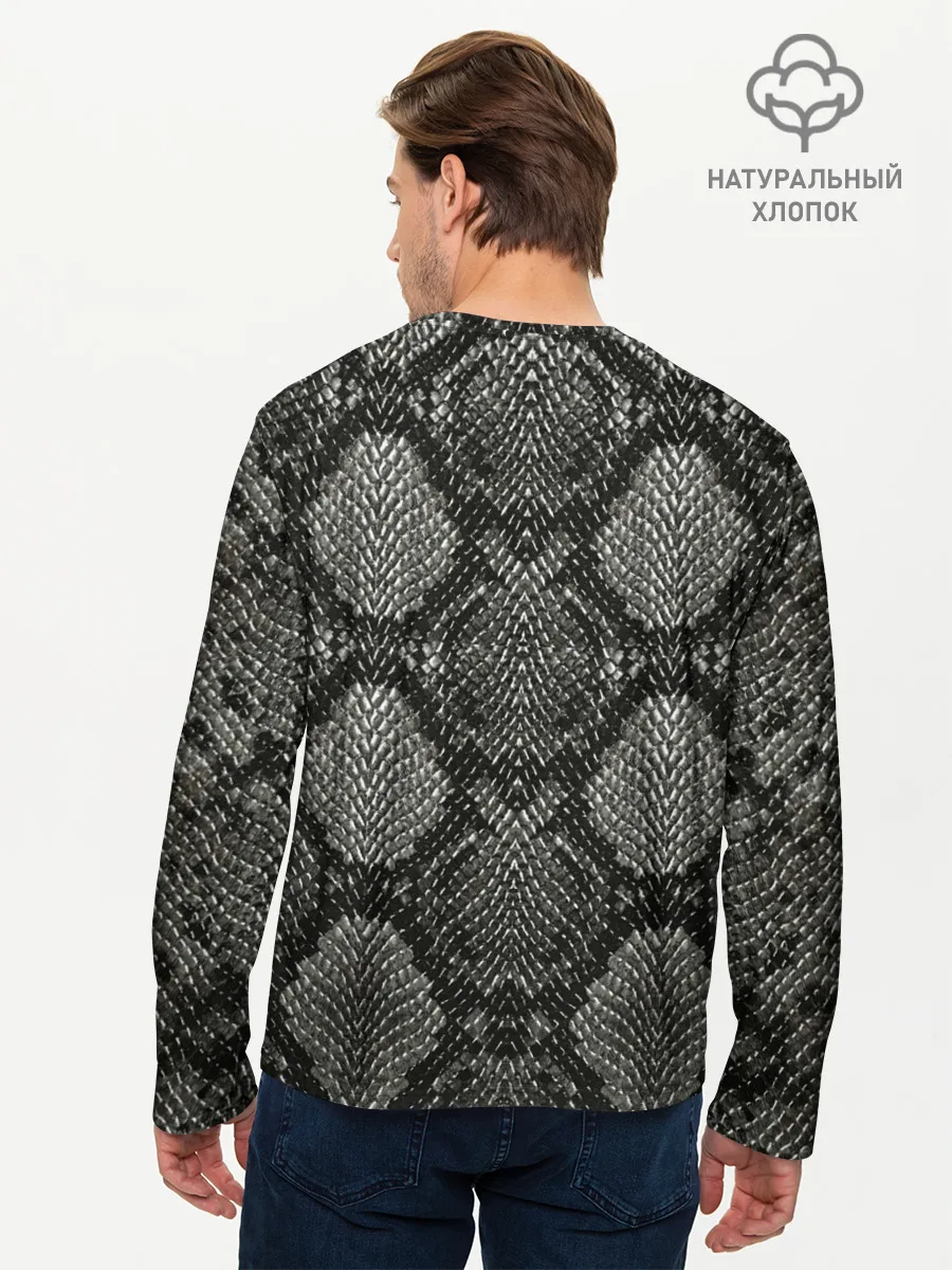 Мужской лонгслив базовый / Змеиная чешуя