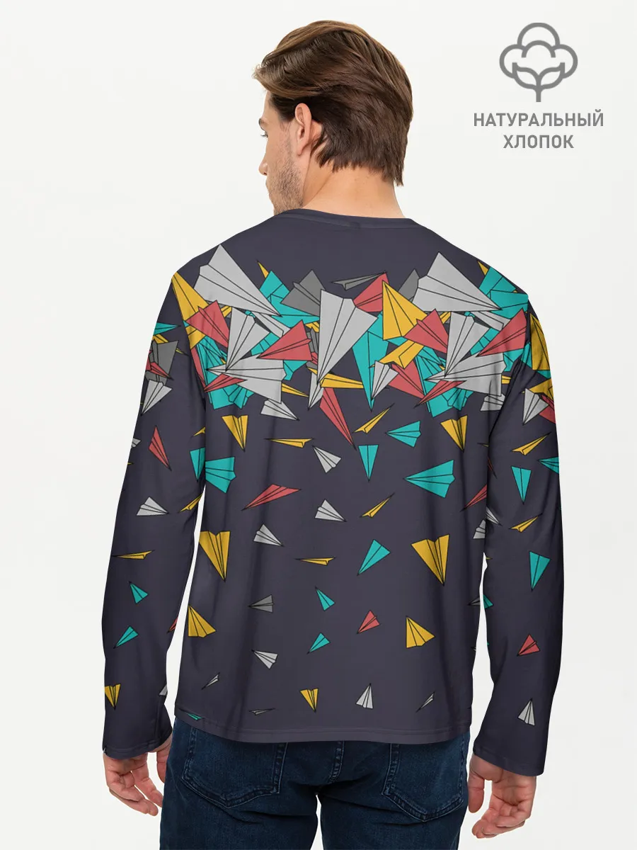 Мужской лонгслив базовый / Самолётики