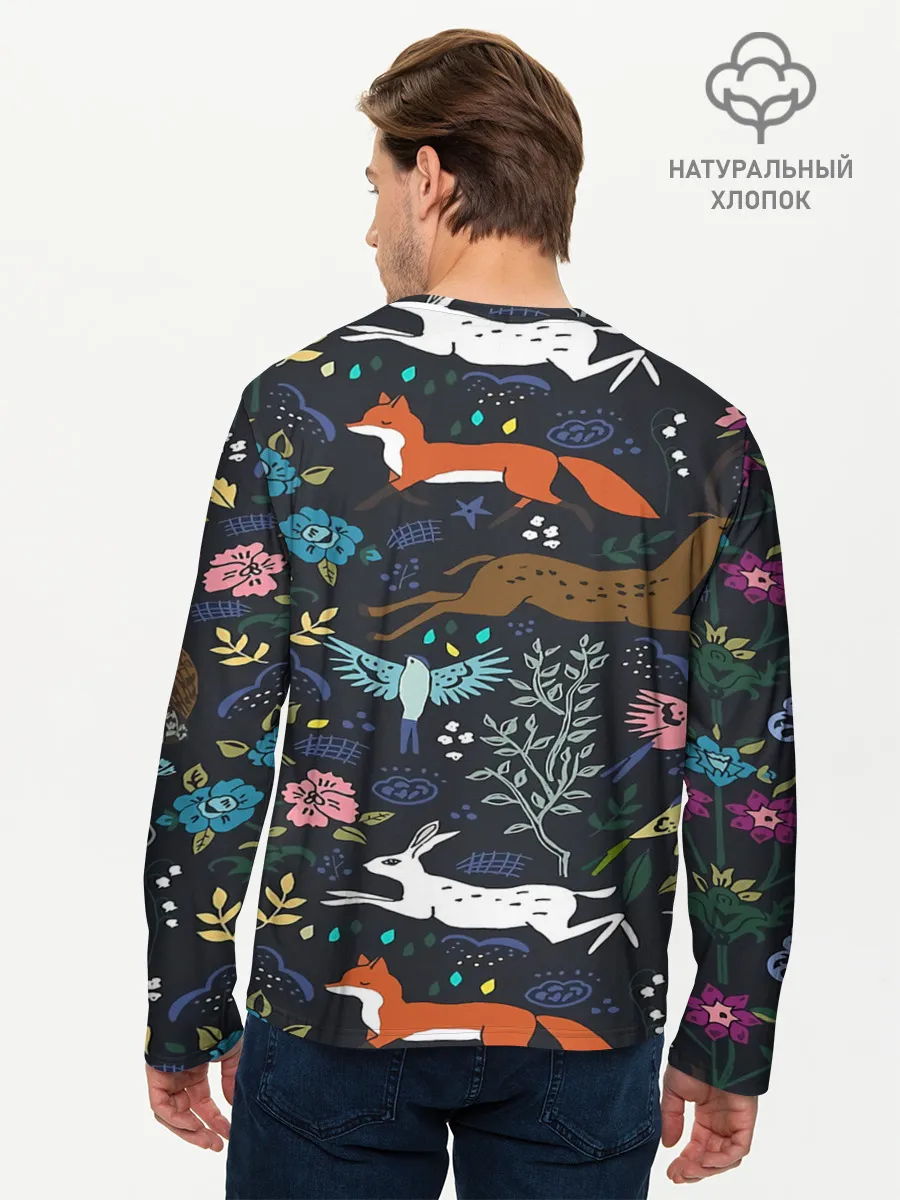 Мужской лонгслив базовый / Звери и Природа