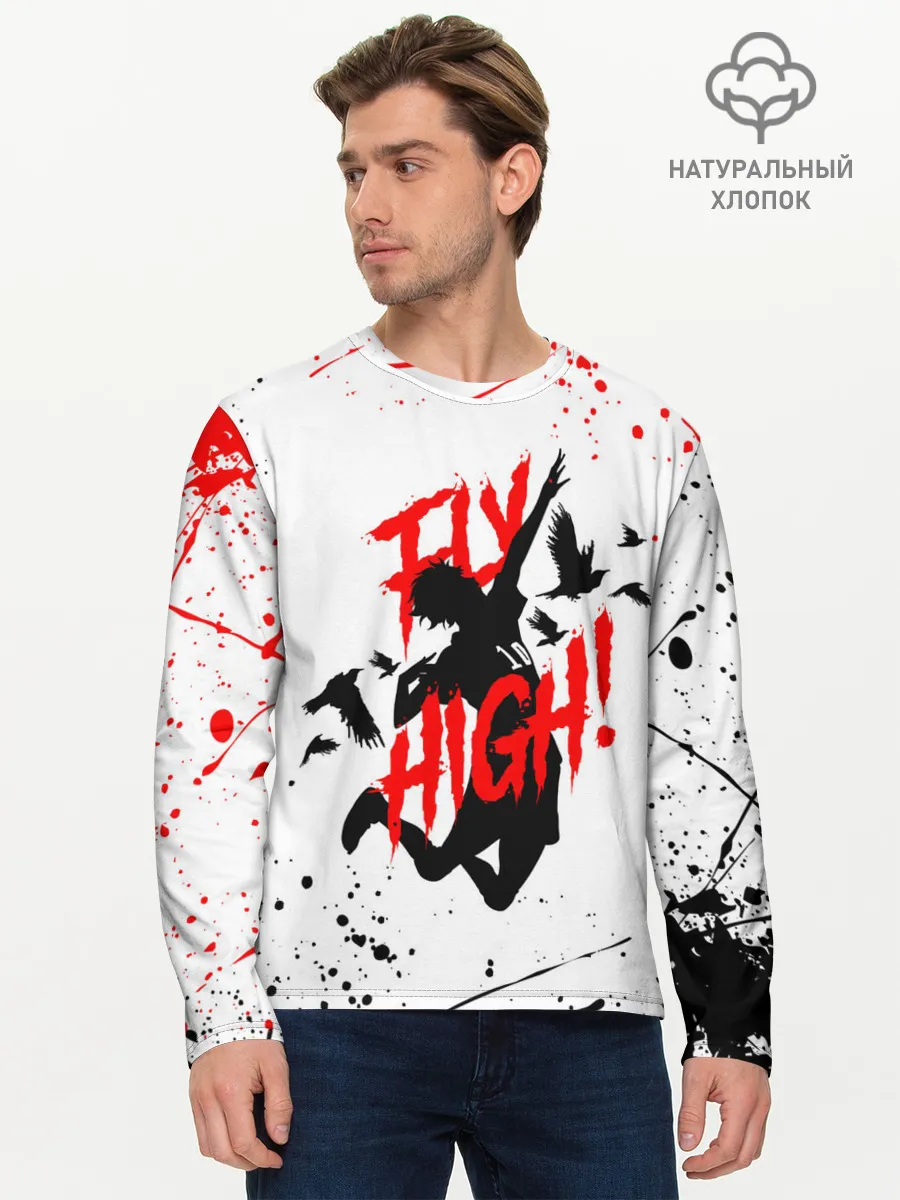 Мужской лонгслив базовый / Haikyu volleyball
