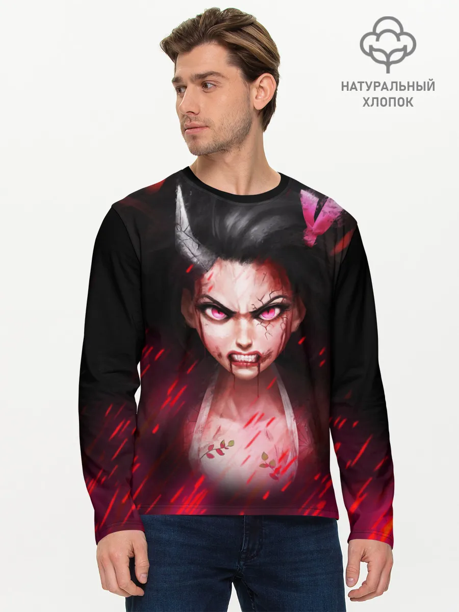 Мужской лонгслив базовый / Незуко демон