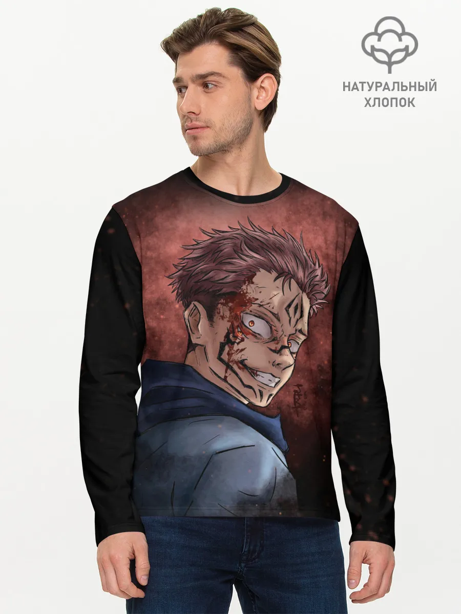 Мужской лонгслив базовый / МАГИЧЕСКАЯ БИТВА / SUKUNA