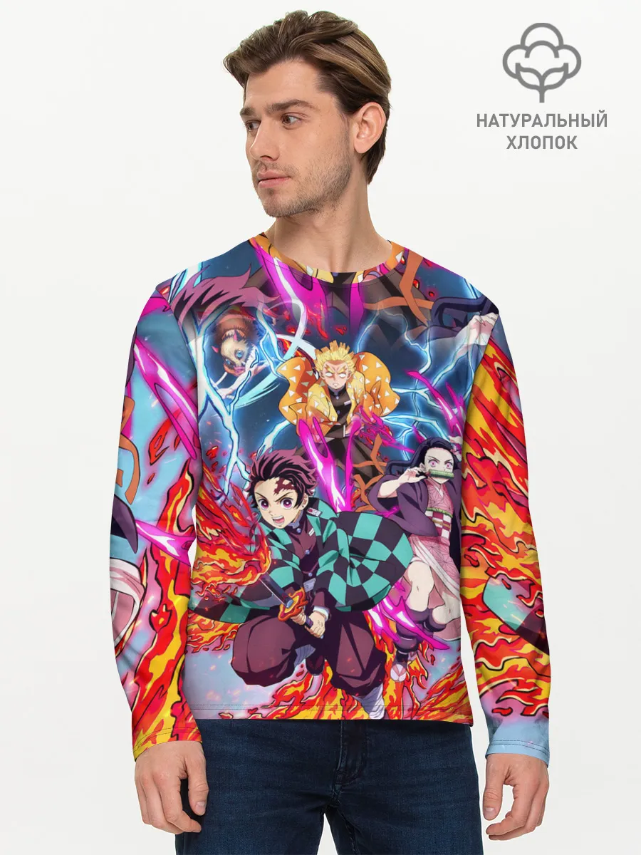 Мужской лонгслив базовый / КЛИНОК РАССЕКАЮЩИЙ ДЕМОНОВ