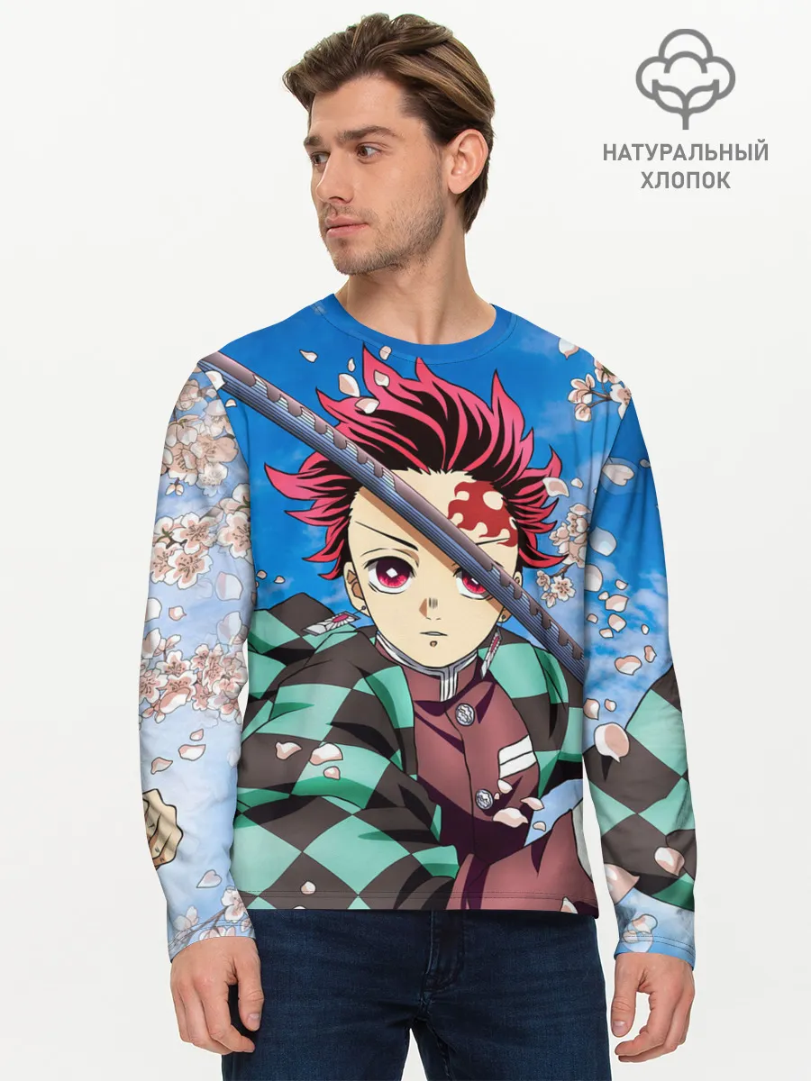 Мужской лонгслив базовый / КЛИНОК РАССЕКАЮЩИЙ ДЕМОНОВ