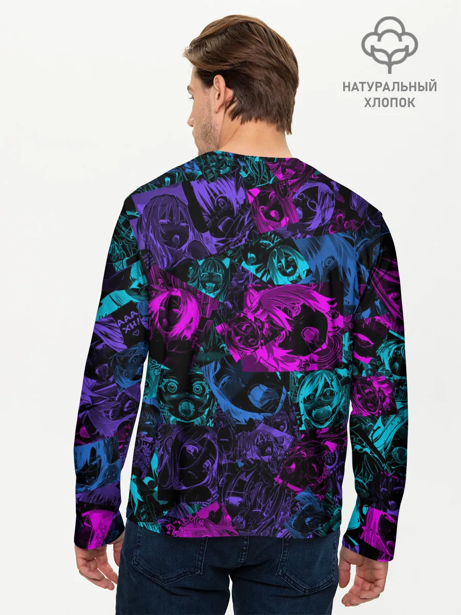 Мужской лонгслив базовый / Neon Ahegao