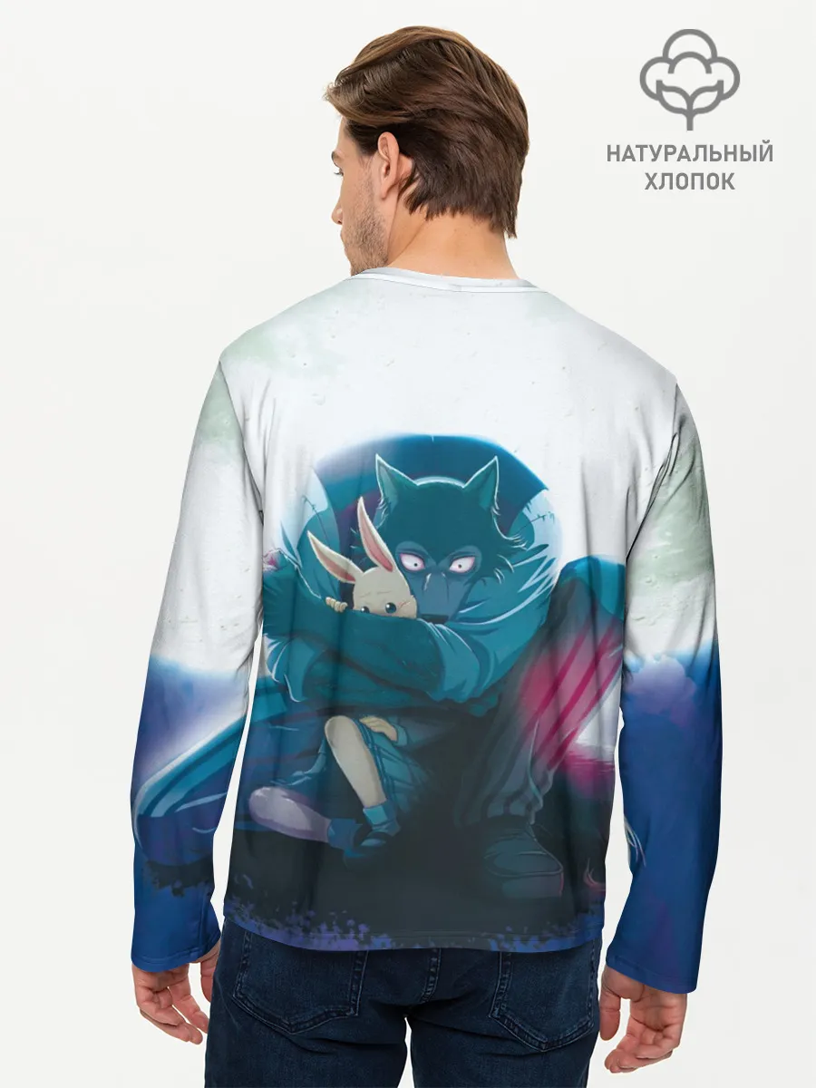 Мужской лонгслив базовый / Легоси Хару крупный принт