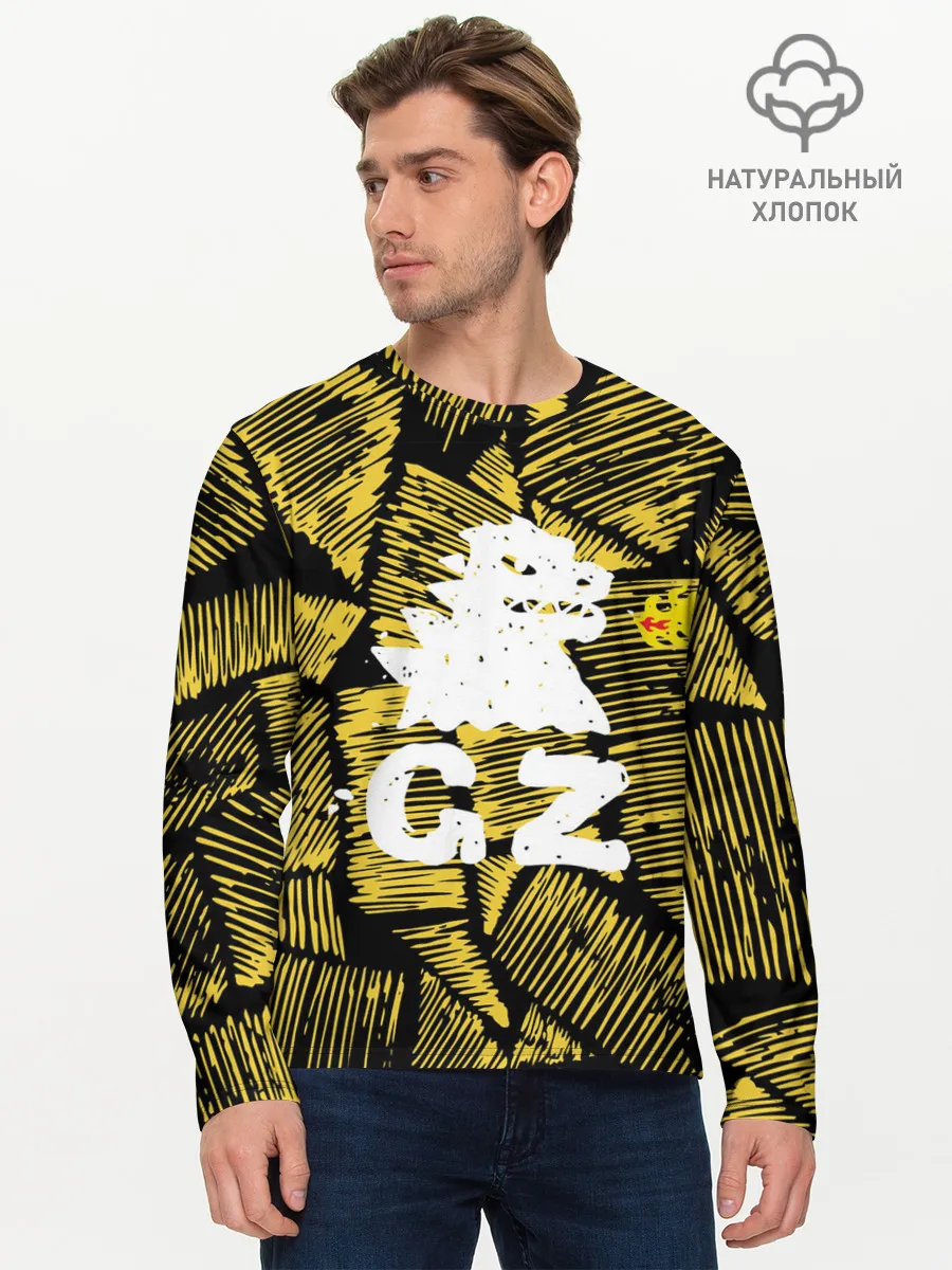 Мужской лонгслив базовый / годзилла